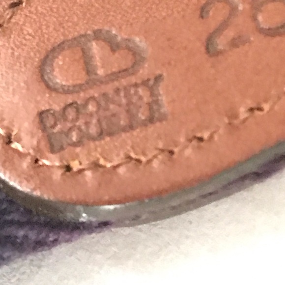 DOONEY & BOURKE Belt Leather & Canvas Navy with Green Stripe Vintage Sz 26 - Picture 5 of 14